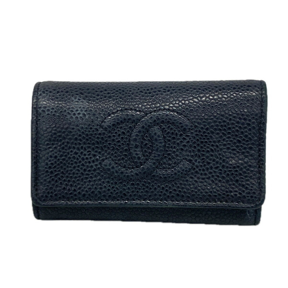Chanel Accessories/Key Case, Caviar Leather, Black, Men's/Women's